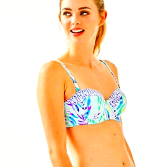 - Lilly Pulitzer colorful padded adjustable/removable strap bikini top - Picture 1 of 8